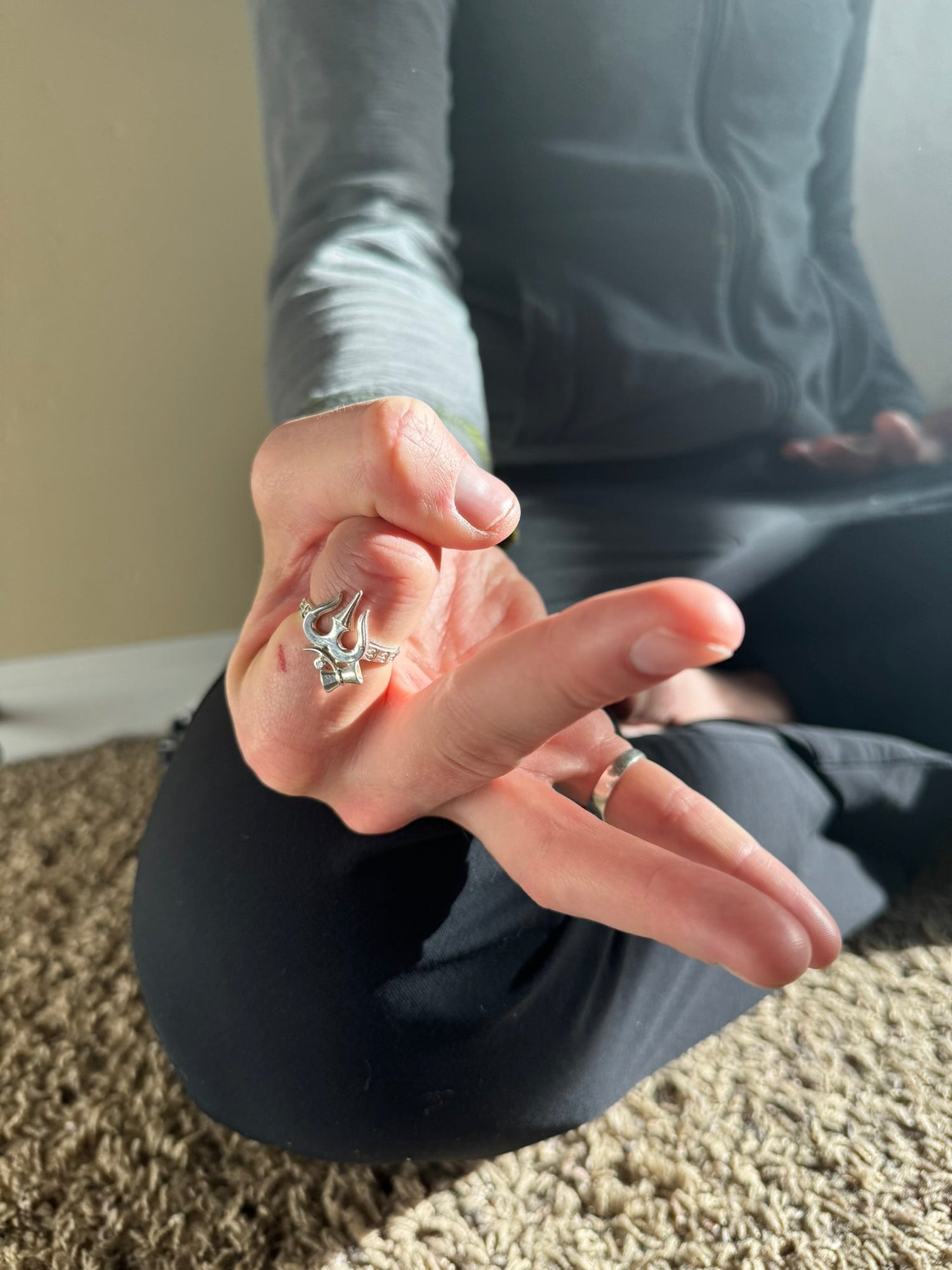 Trident Ring Trishul with mudra