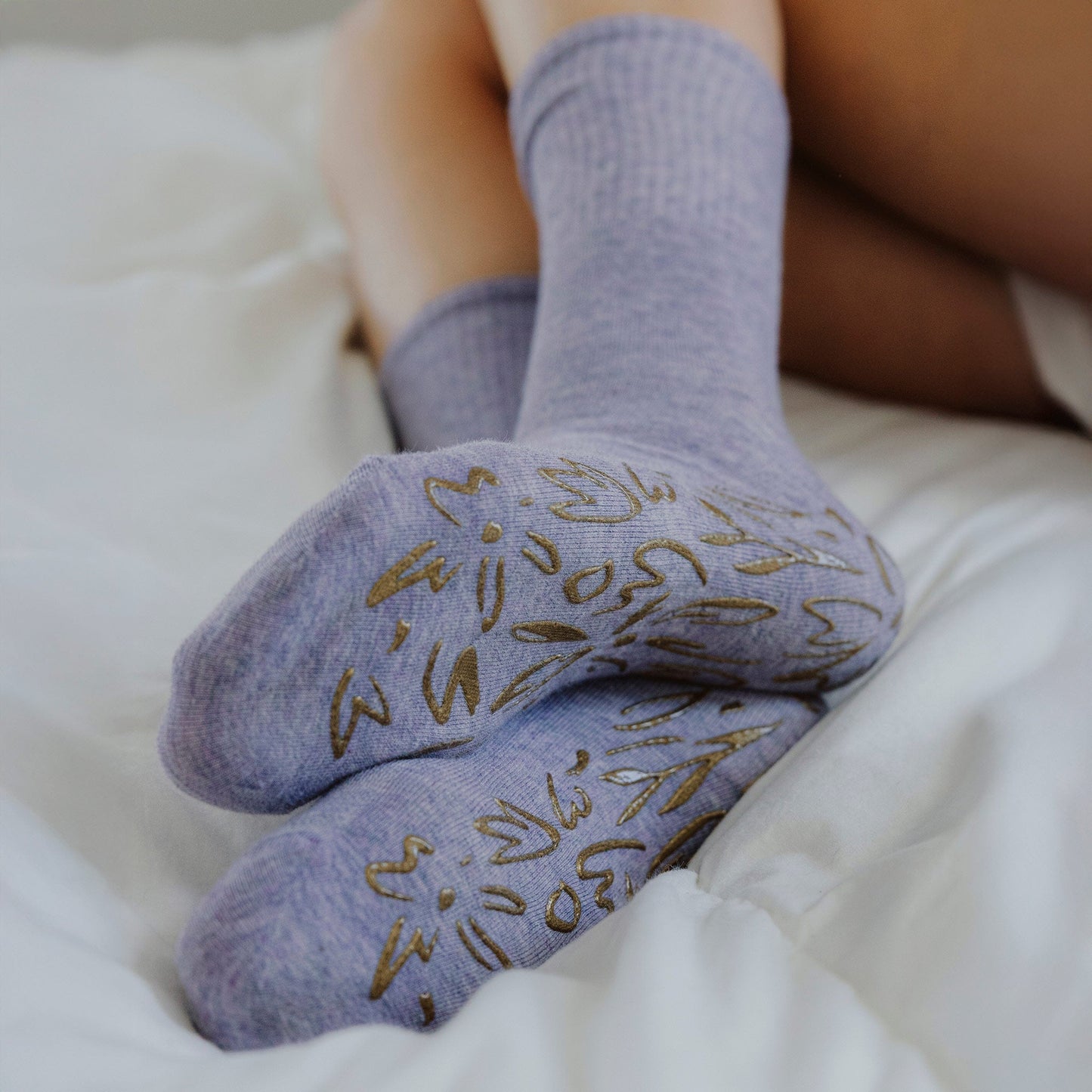 Lavender Yoga Socks – Organic Cotton (1 pair)
