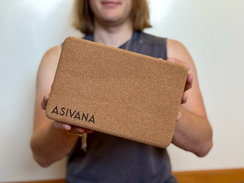 Asivana EcoBlock Cork Yoga Block Front Display Lifestyle