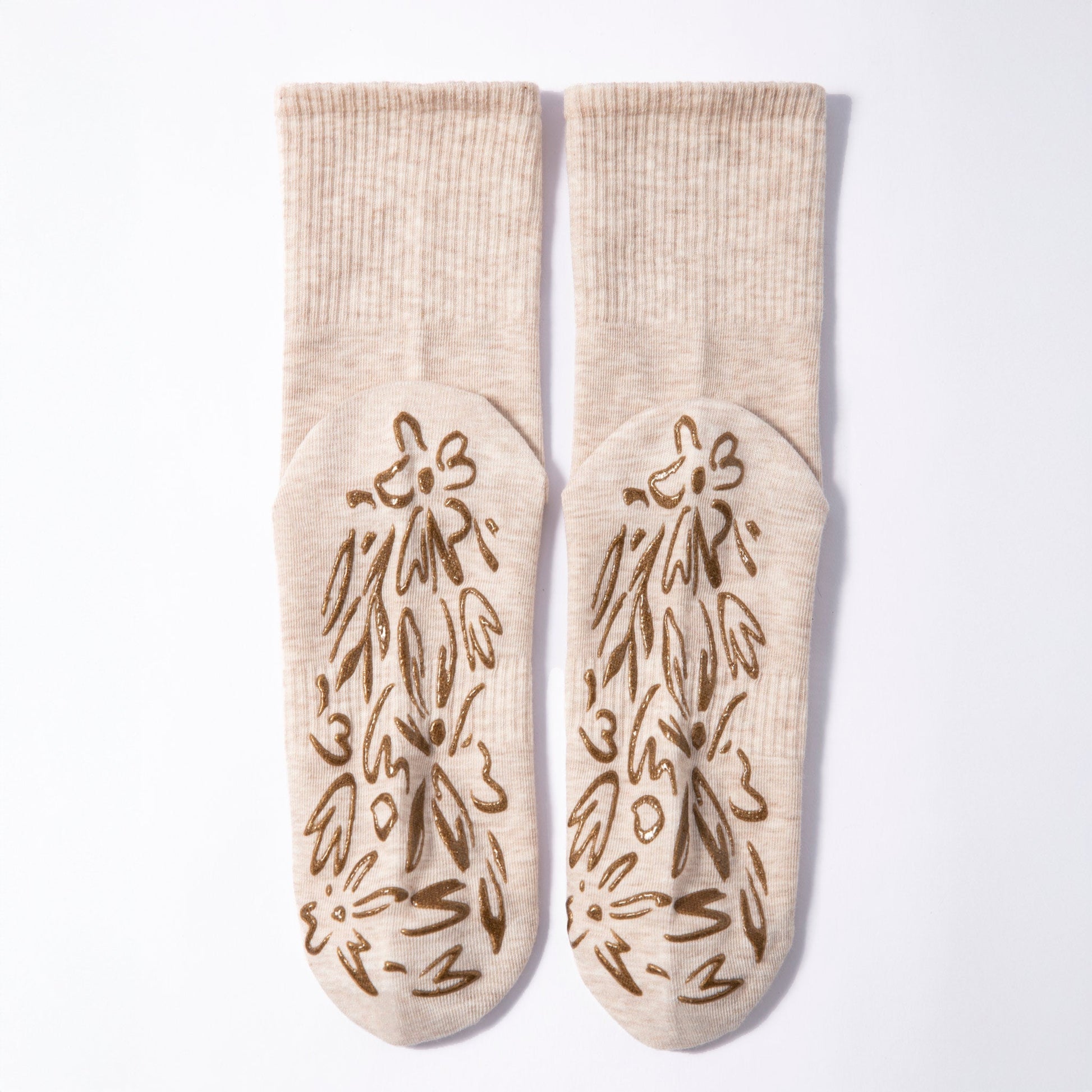 Beige Yoga Socks – Organic Cotton (2 pairs)