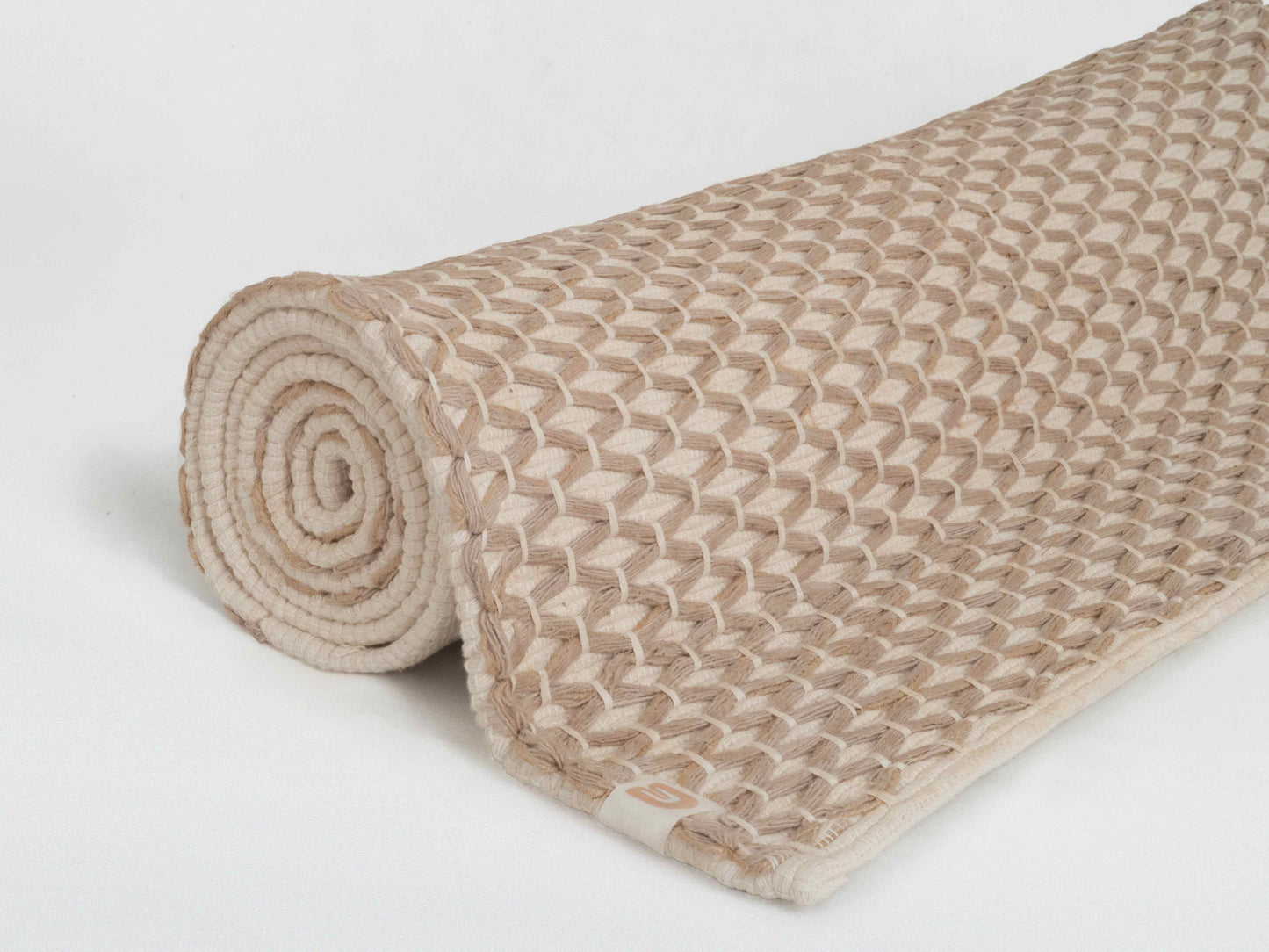 Clay & Cream Diamond Yoga Mat Close Up