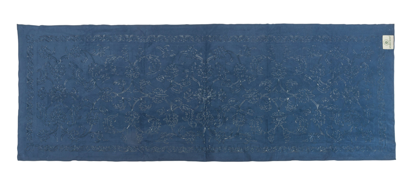 Double Grip Chamois Yoga Mat Towel Midnight Blue Back