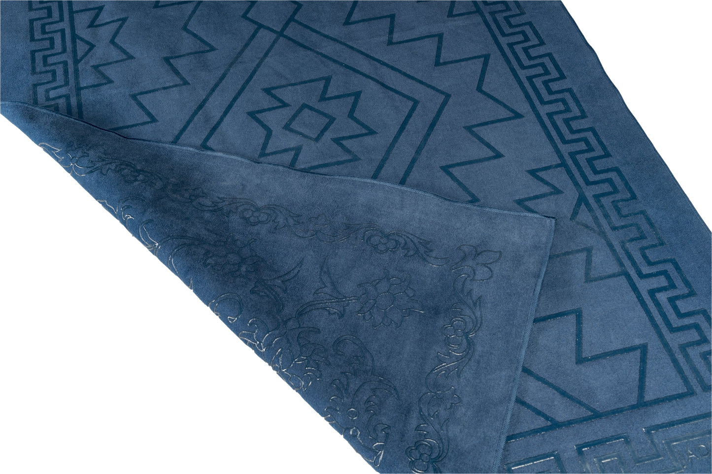 Double Grip Chamois Yoga Mat Towel Midnight Blue Sides