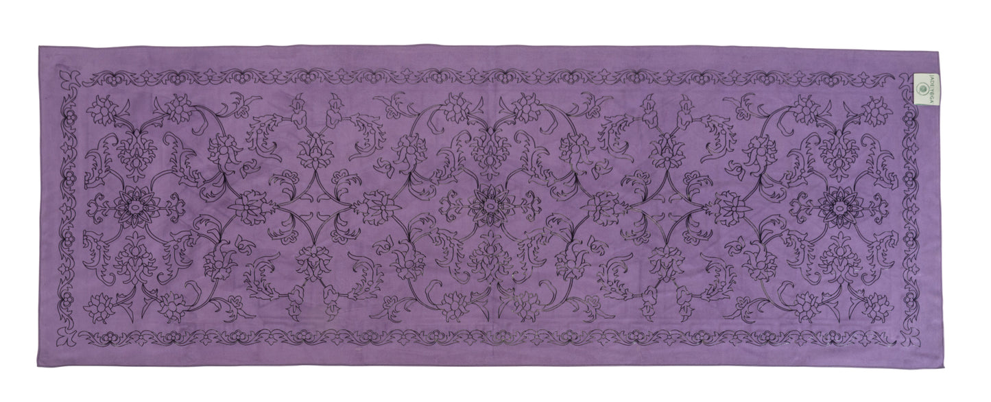 Double Grip Chamois Yoga Mat Towel Purple Front