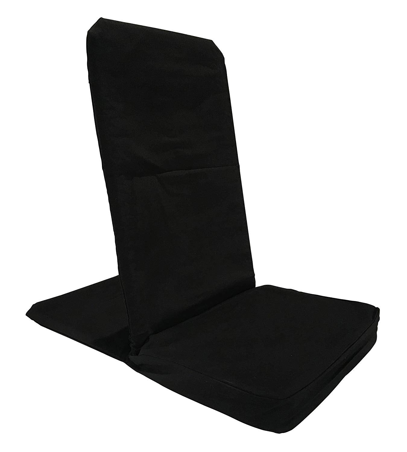 Folding Meditation Floor Chair with Back Rest Black