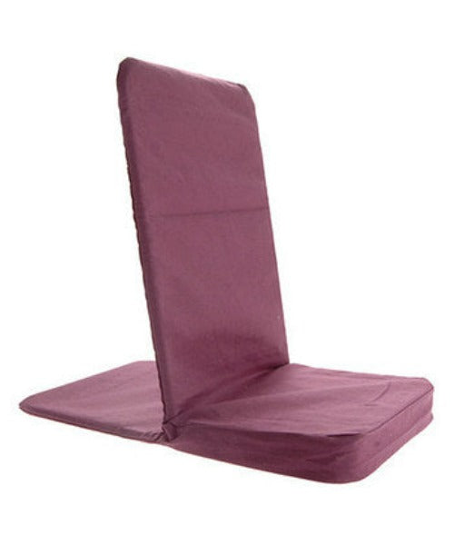 Folding Meditation Floor Chair with Back Rest Burgundy