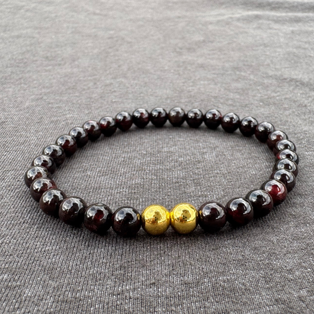 Garnet 6mm Mala Bracelet