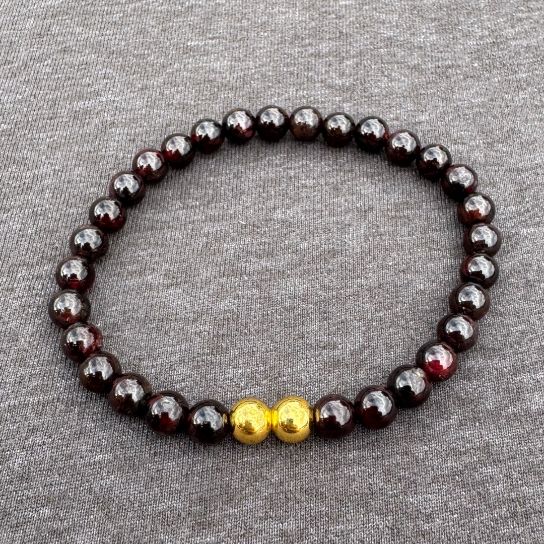 Garnet 6mm Mala Bracelet