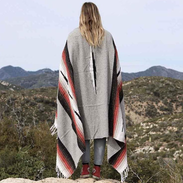 Grey Baja Diamond Yoga Blanket Lifestyle Epic