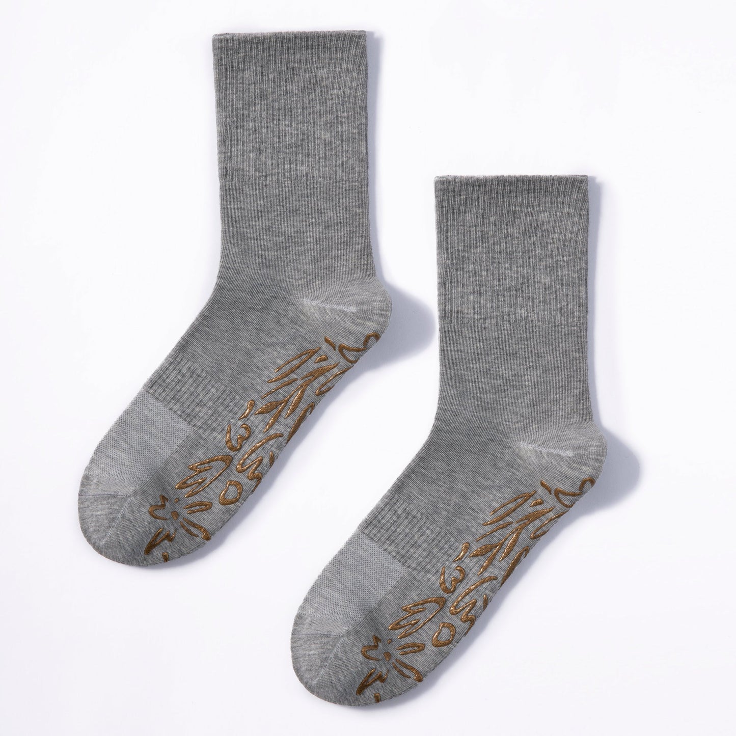 Grey Yoga Socks – Organic Cotton (1 pair)
