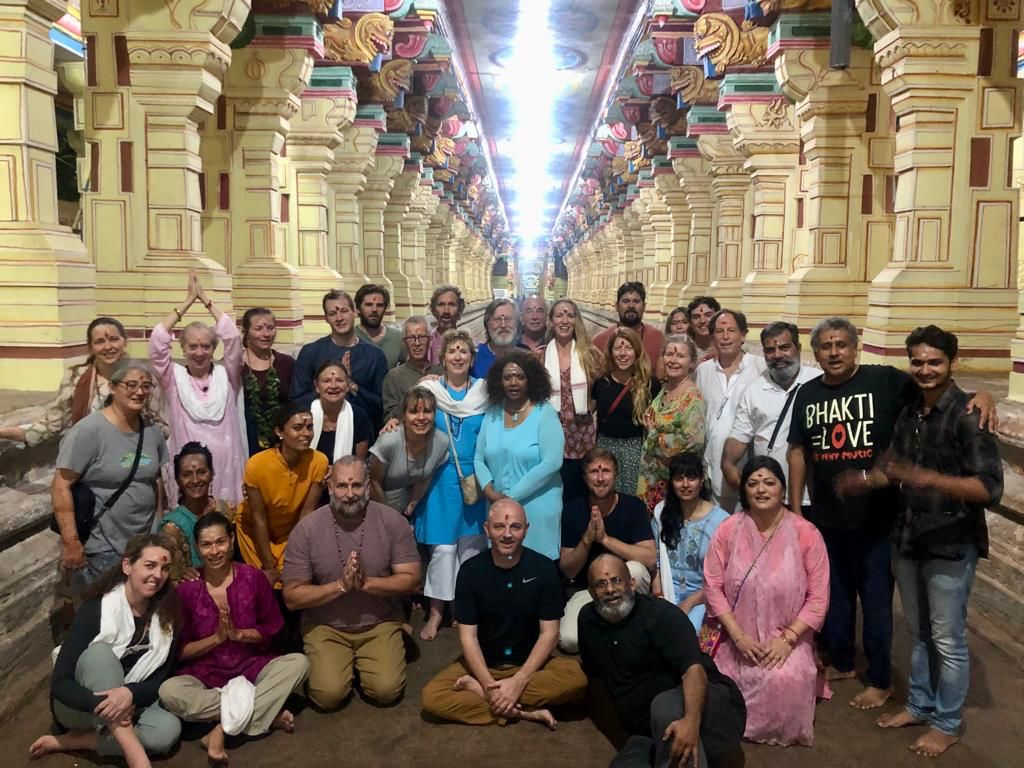 Jack Utermoehl in India with his yoga tribe