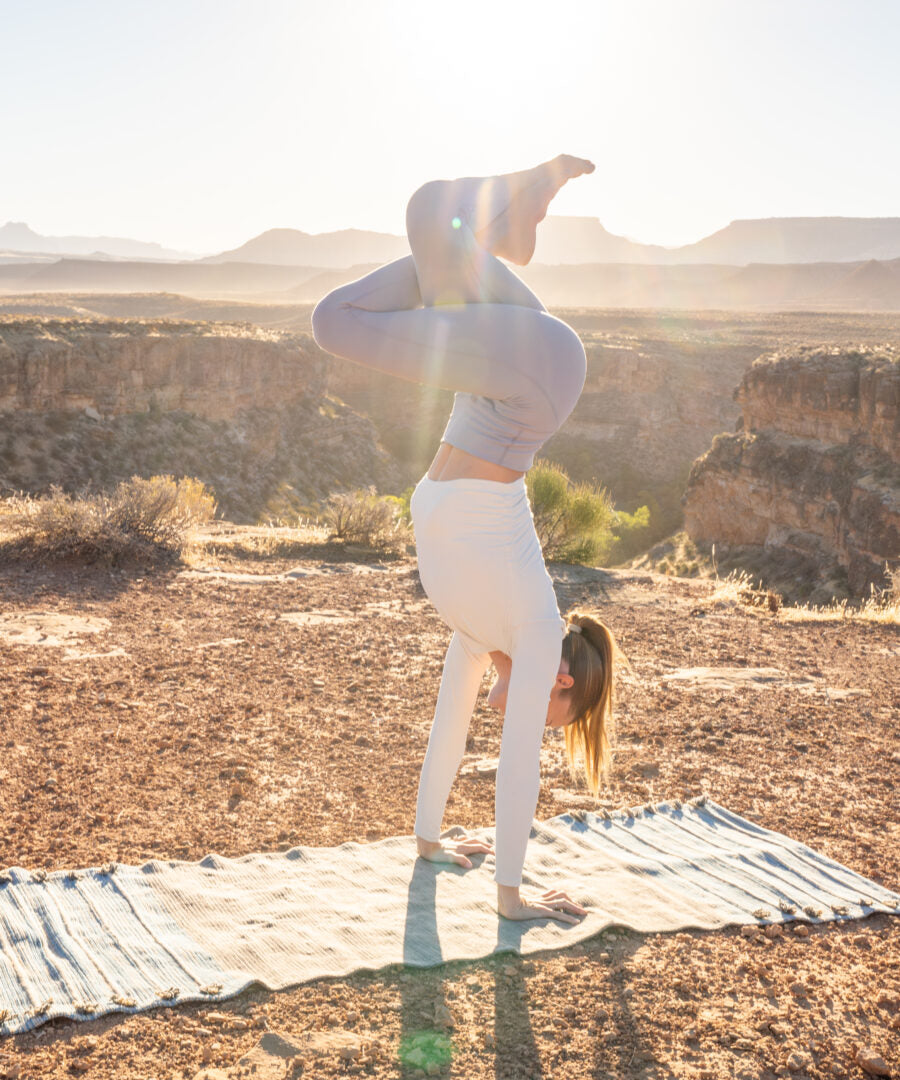 Auramat™ Kapha Ayurvedic Yoga Mat Handstand on Mat