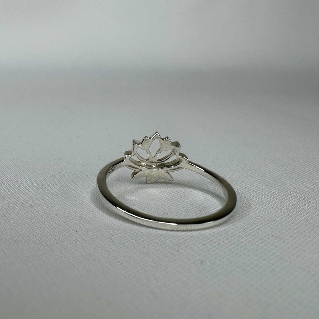Lotus Sterling Silver Ring Back