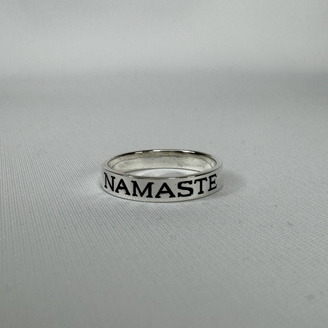 Namaste Band Sterling Silver Ring