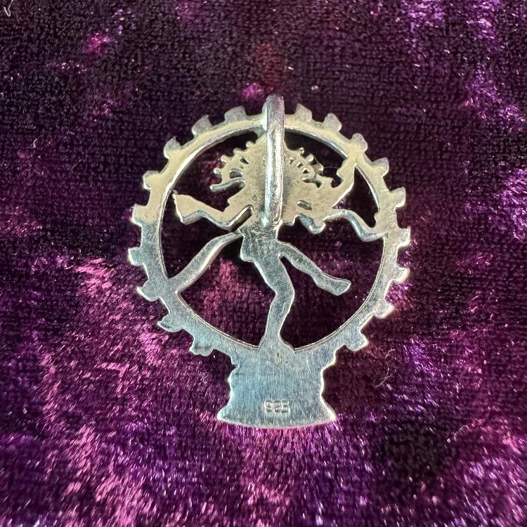 Nataraj Dancing Shiva Sterling Silver Pendant Back