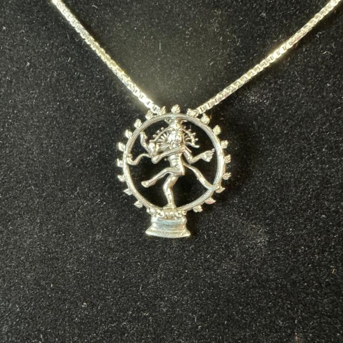 Nataraj Dancing Shiva Sterling Silver Pendant Shine