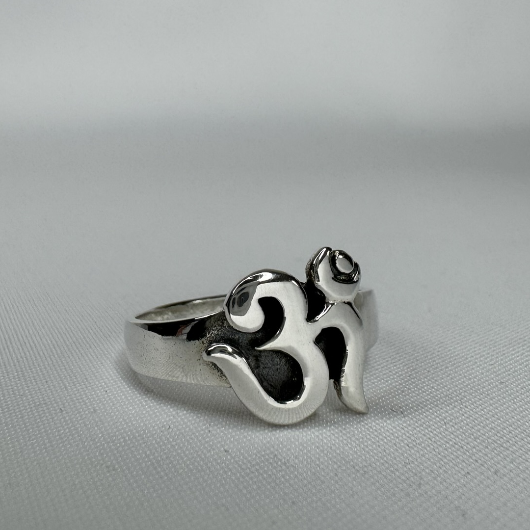 Modern OM Symbol Sterling Silver Ring
