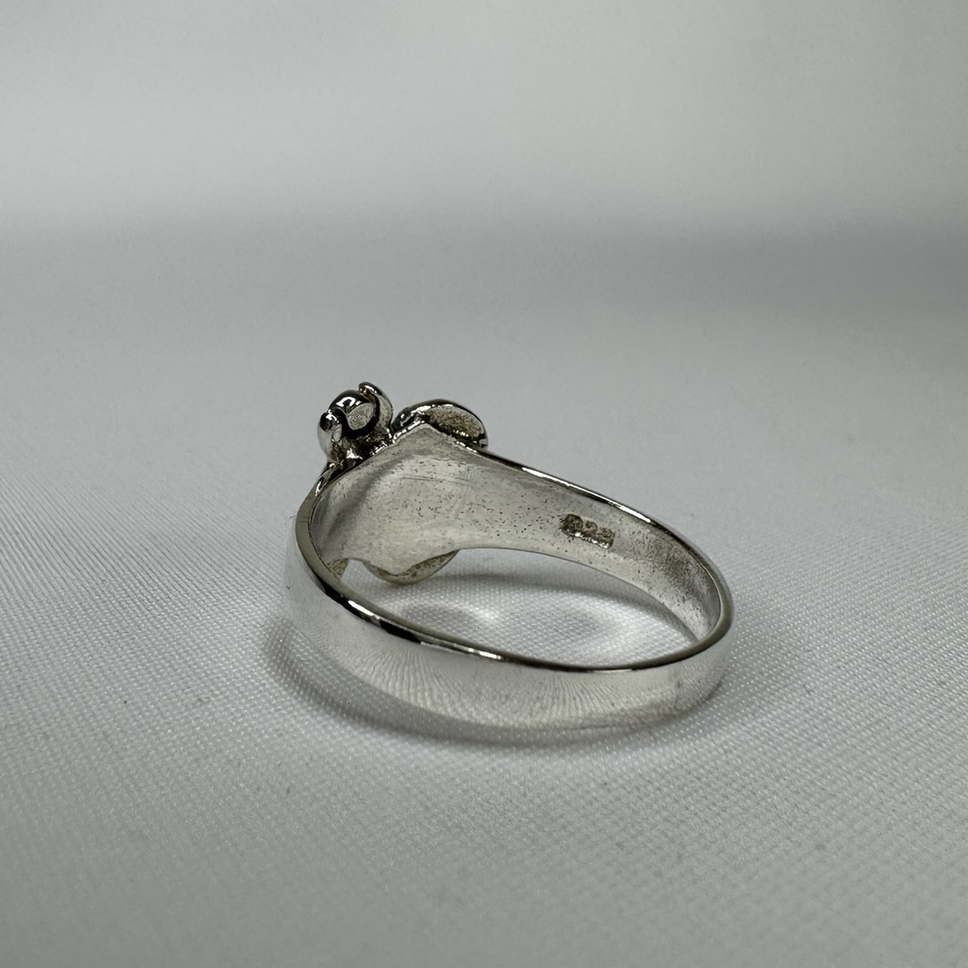 Modern OM Symbol Sterling Silver Ring Back