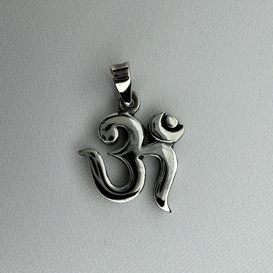 Modern OM Symbol Sterling Silver Pendant