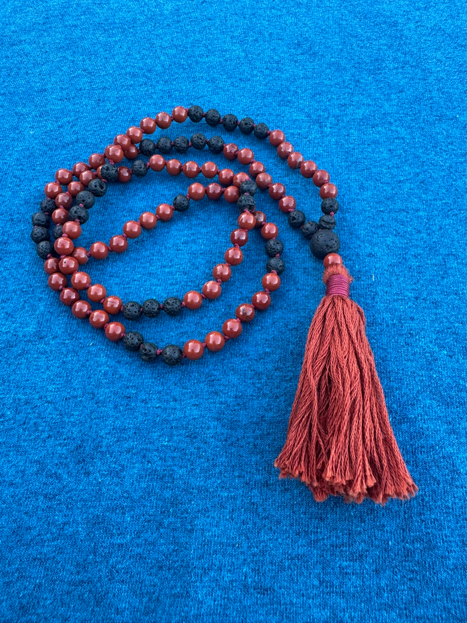 Red Jasper and Lava Stone 6mm Mala Prayer Beads