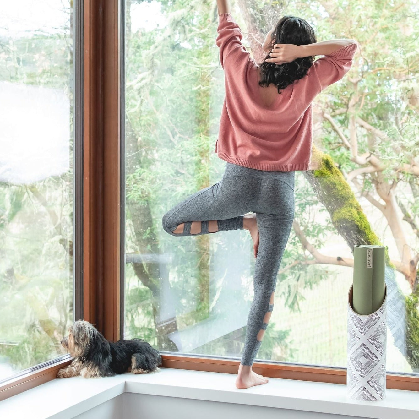 Rhombi Yoga Mat Storage Tube Lifestyle