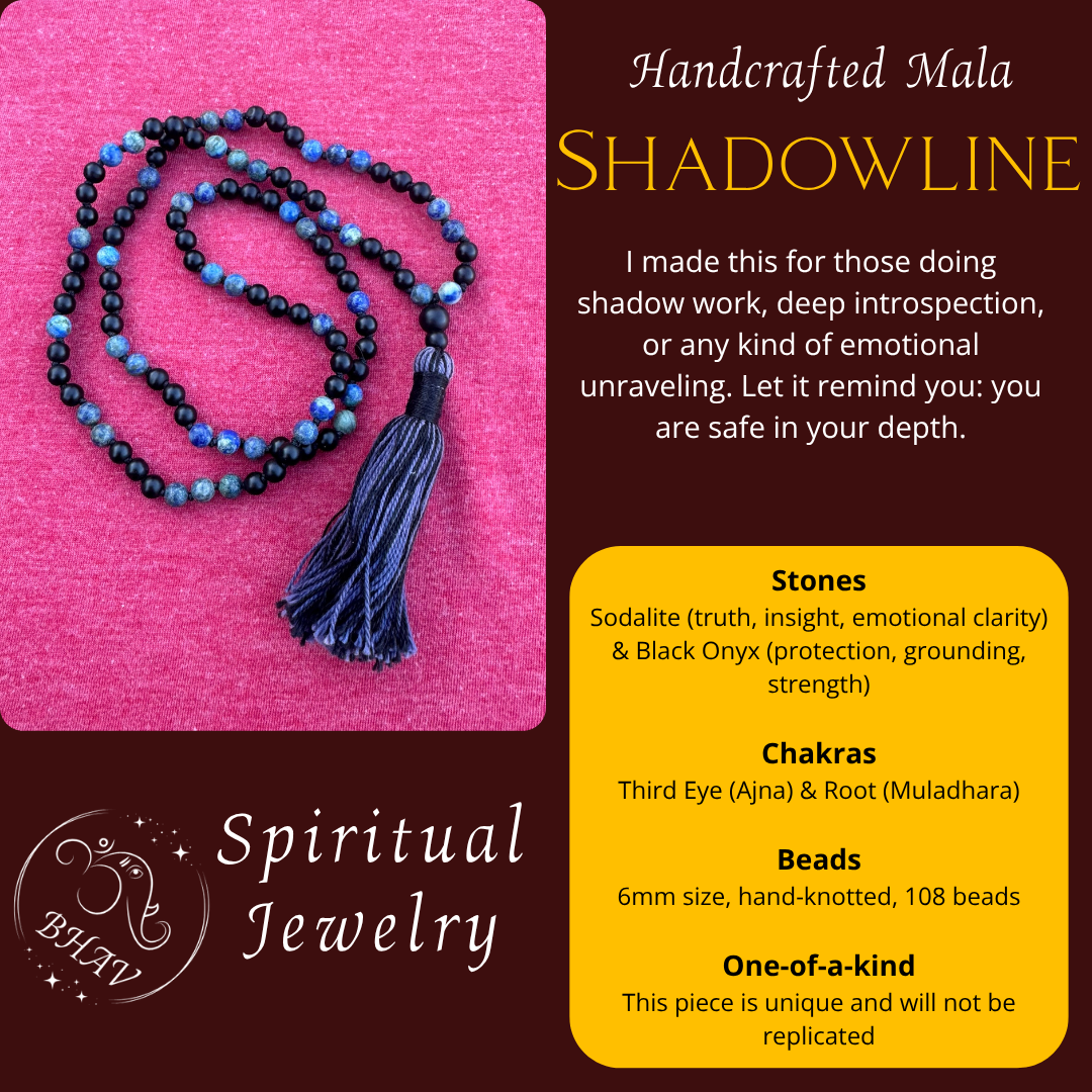 Shadowline - Sodalite and Black Onyx 6mm Mala Prayer Beads