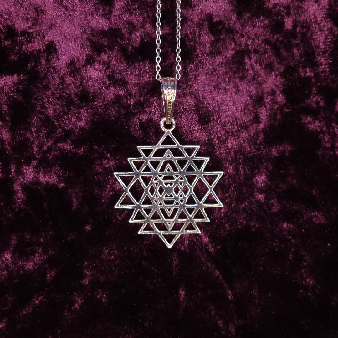 Sri Yantra Sterling Silver Pendant
