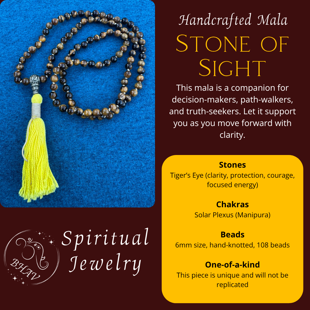 Stone of Sight - Tigers Eye 6mm Mala Prayer Beads