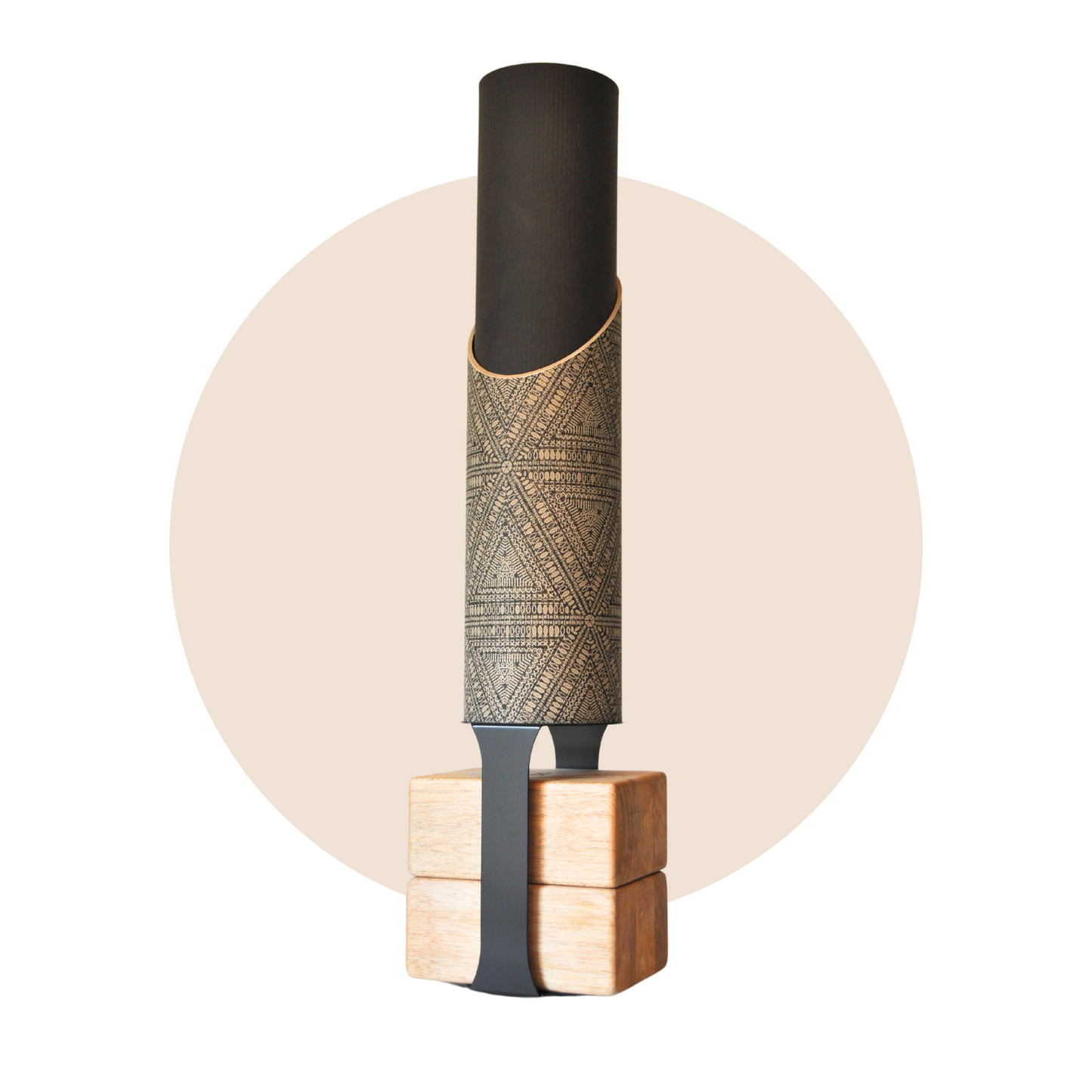 Tribal Yoga Mat Storage Tube | Bundle Black Floor Stand