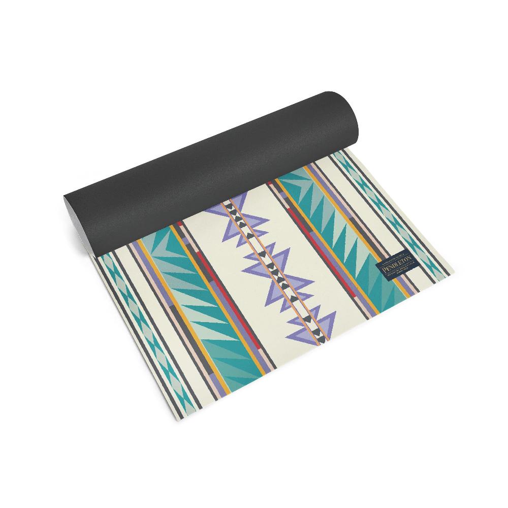 Pendleton x Yune Yoga - Turquoise Ridge Yoga Mat Rolled Out