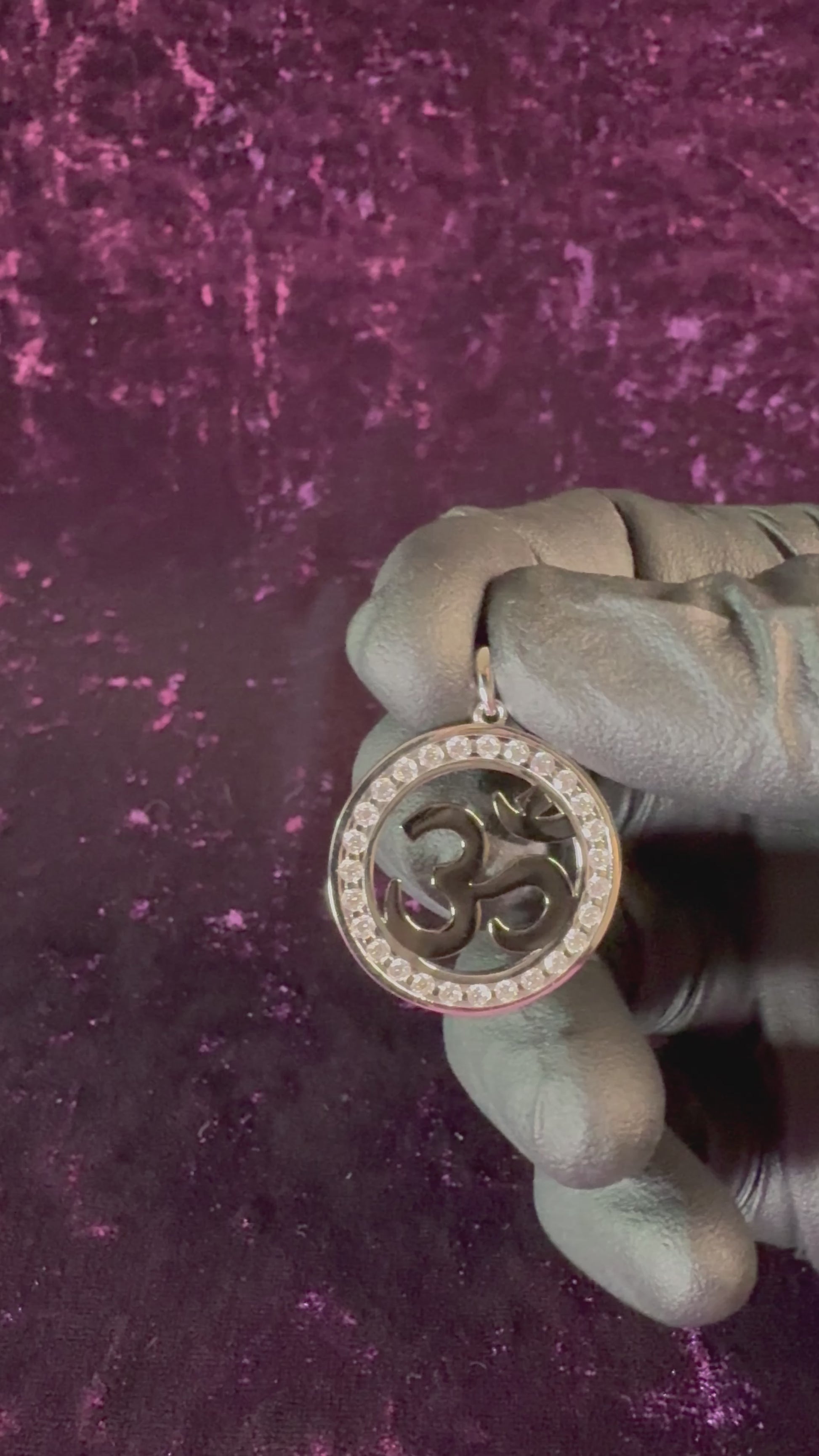 Om with Moissanite Pendant Size and Design