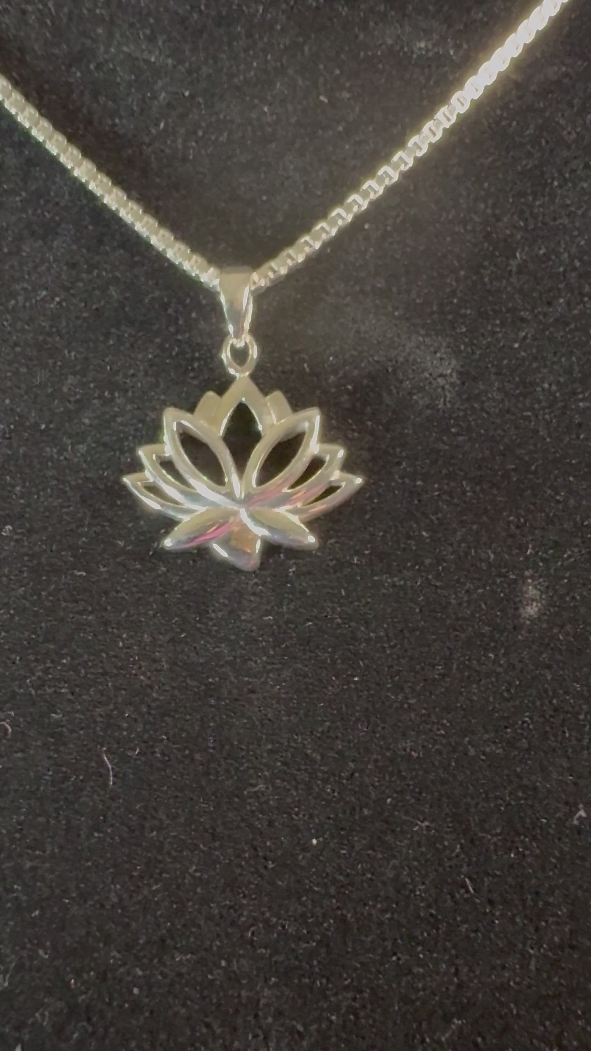 Large Lotus Sterling Silver Pendant Light