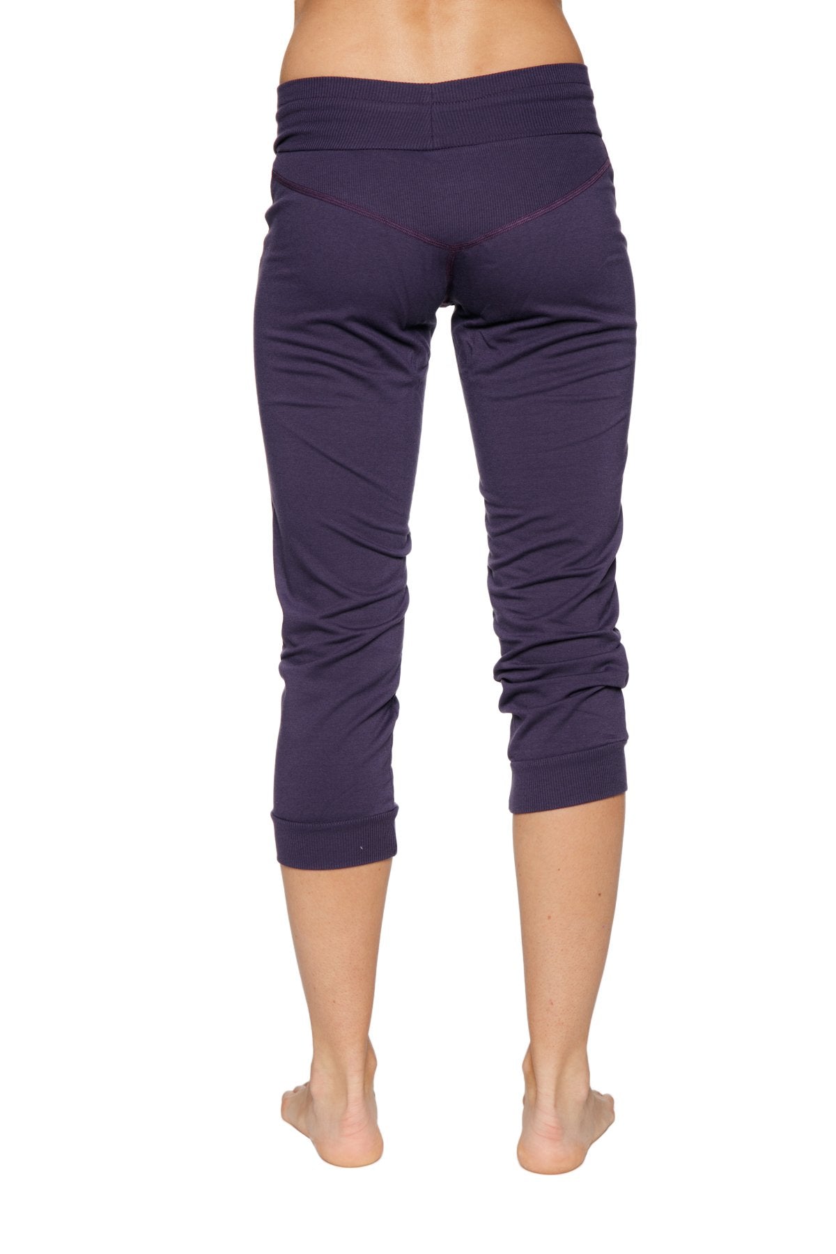 Cuffed Jogger Yoga Pants (Eggplant Purple) Back