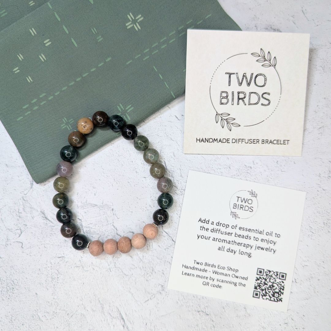 Fancy Jasper & Rosewood Bracelet – Essential Oil Diffuser Bracelet