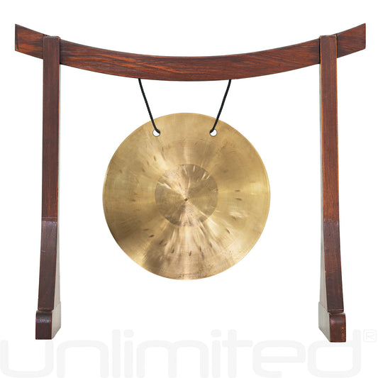 6” Gongs on Lifting Buddha Stand - Brown Wind