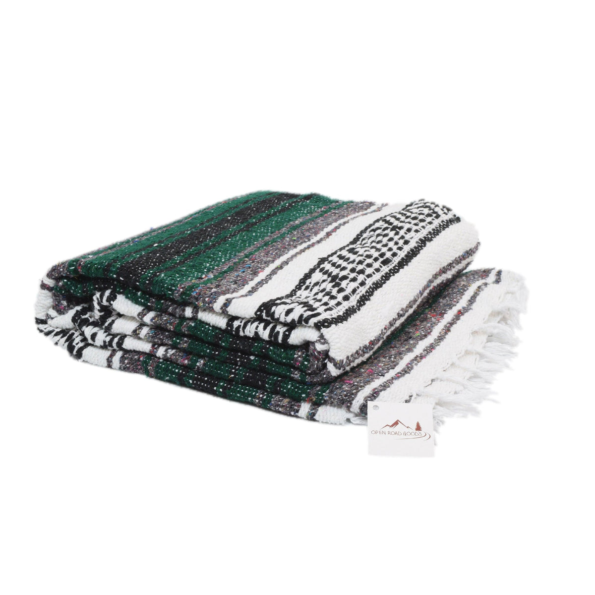 Green Mexican Falsa Yoga Blanket Folded