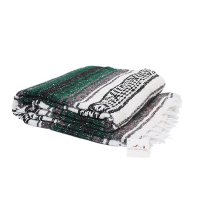 Green Mexican Falsa Yoga Blanket Folded