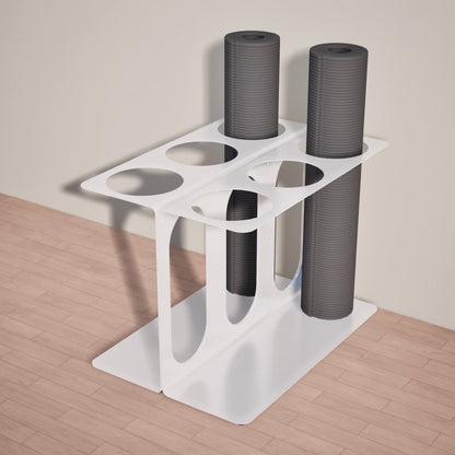 Yoke Yoga Mat Floor Stand | Holds 6 Mats/Rollers White