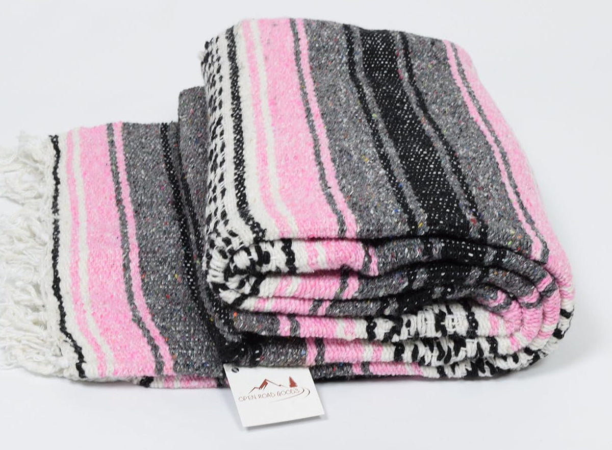 Light Pink Mexican Falsa Yoga Blanket