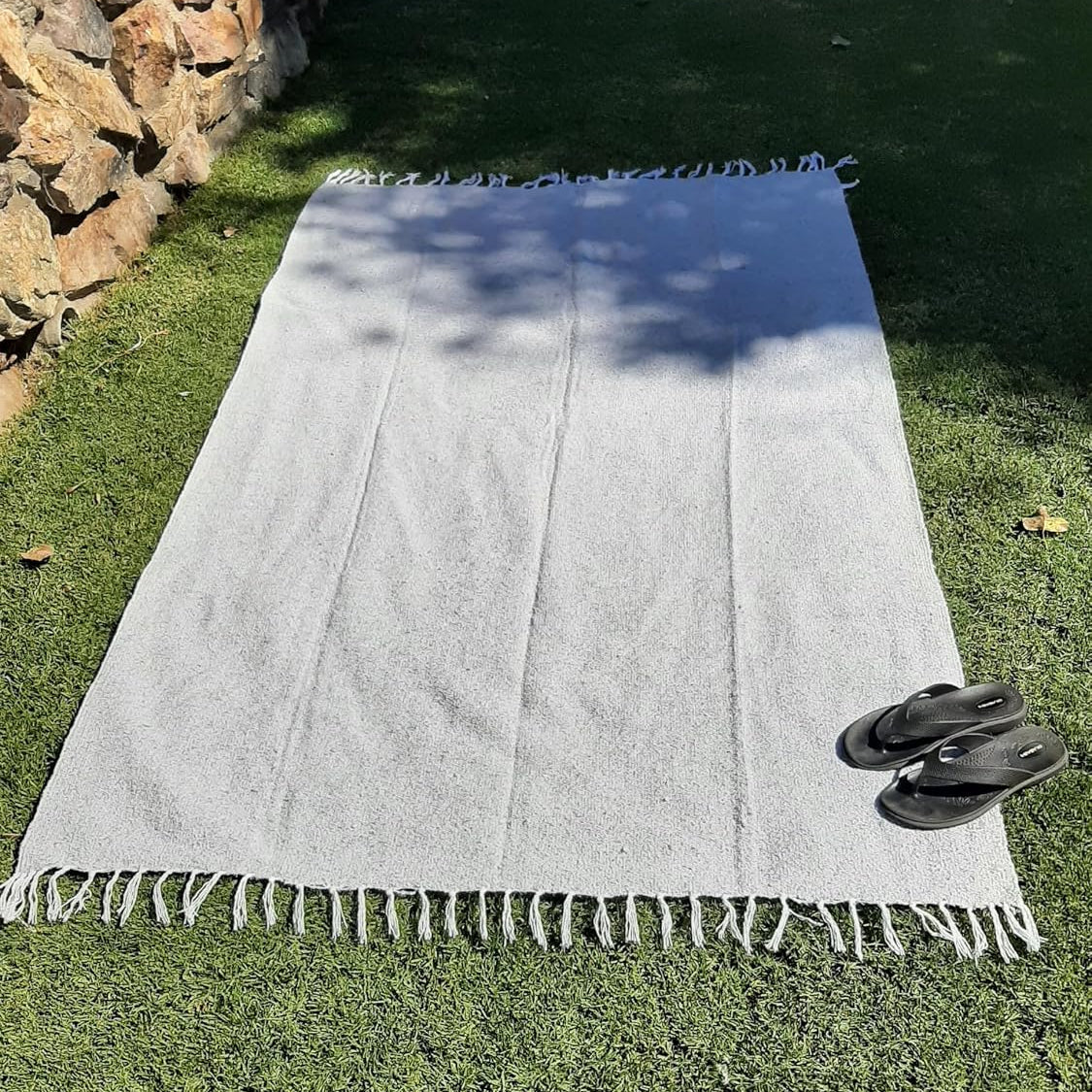 Grey Solid Baja Yoga Blanket Alternate View