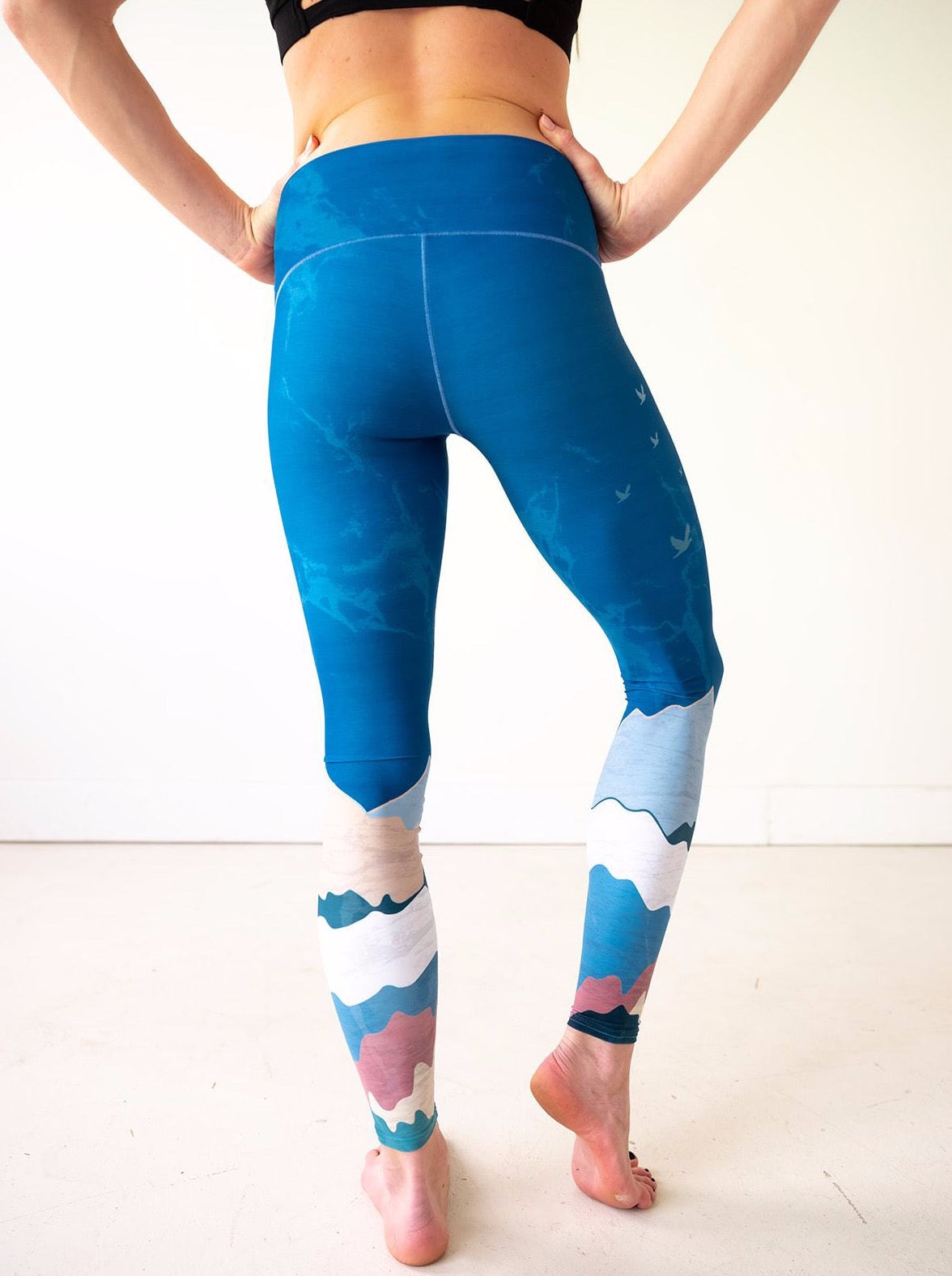 Abstract Mountain Yoga Pants Rear