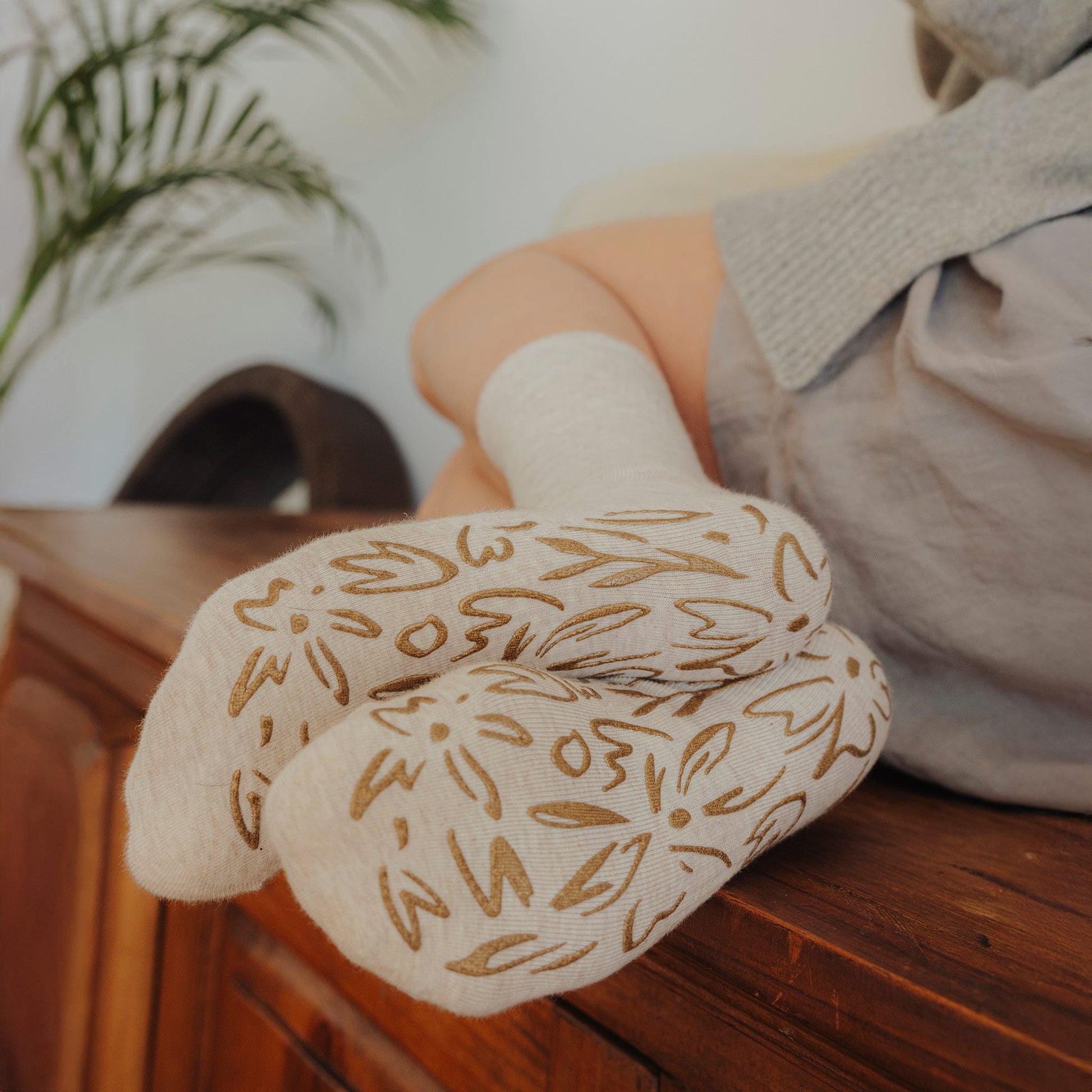 Beige Yoga Socks – Organic Cotton (2 pairs)