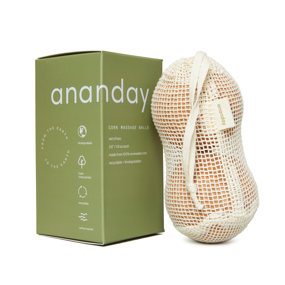 Ananday Cork Massage Ball Set in Bag