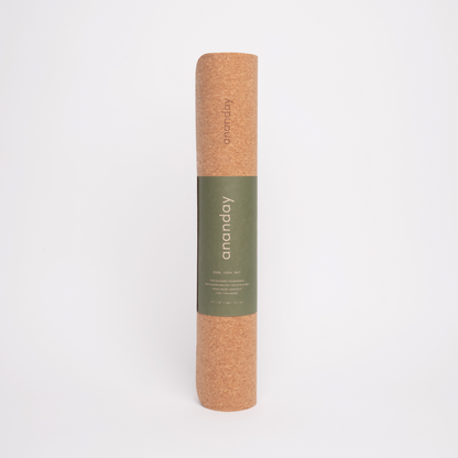 Ground + Stretch Cork Yoga Mat + Yoga Strap Bundle