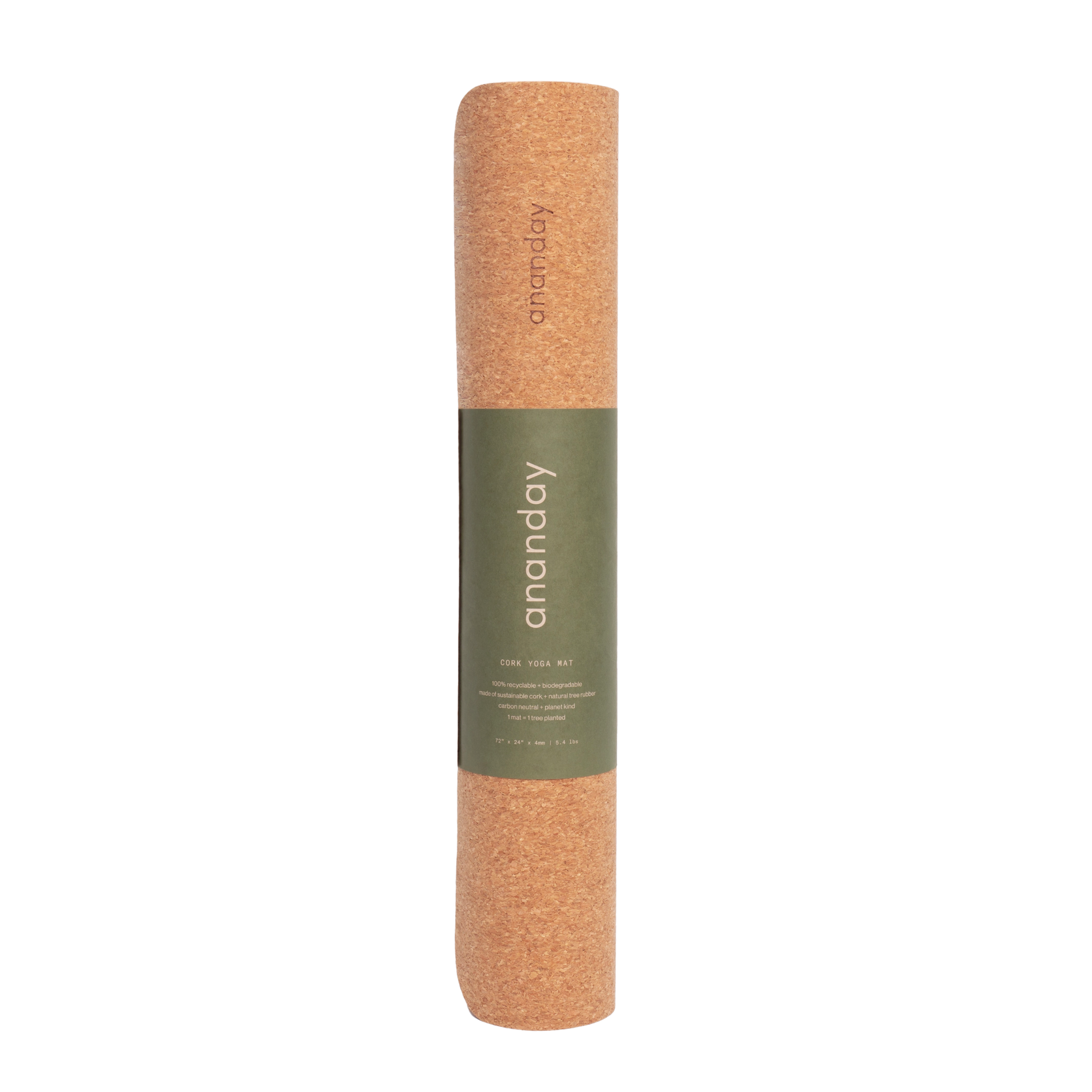 Ananday Cork Yoga Mat with Label