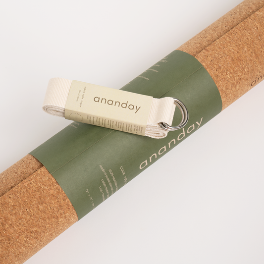 Ground + Stretch Cork Yoga Mat + Yoga Strap Bundle