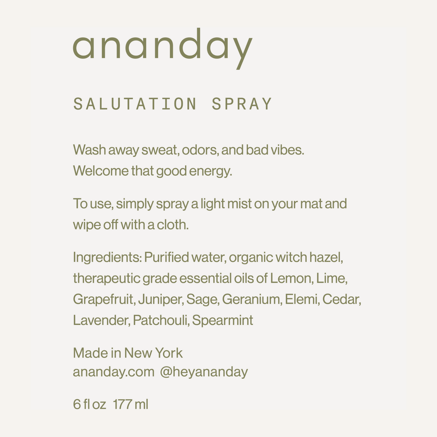 Sage & Citrus Salutation Yoga Mat Spray