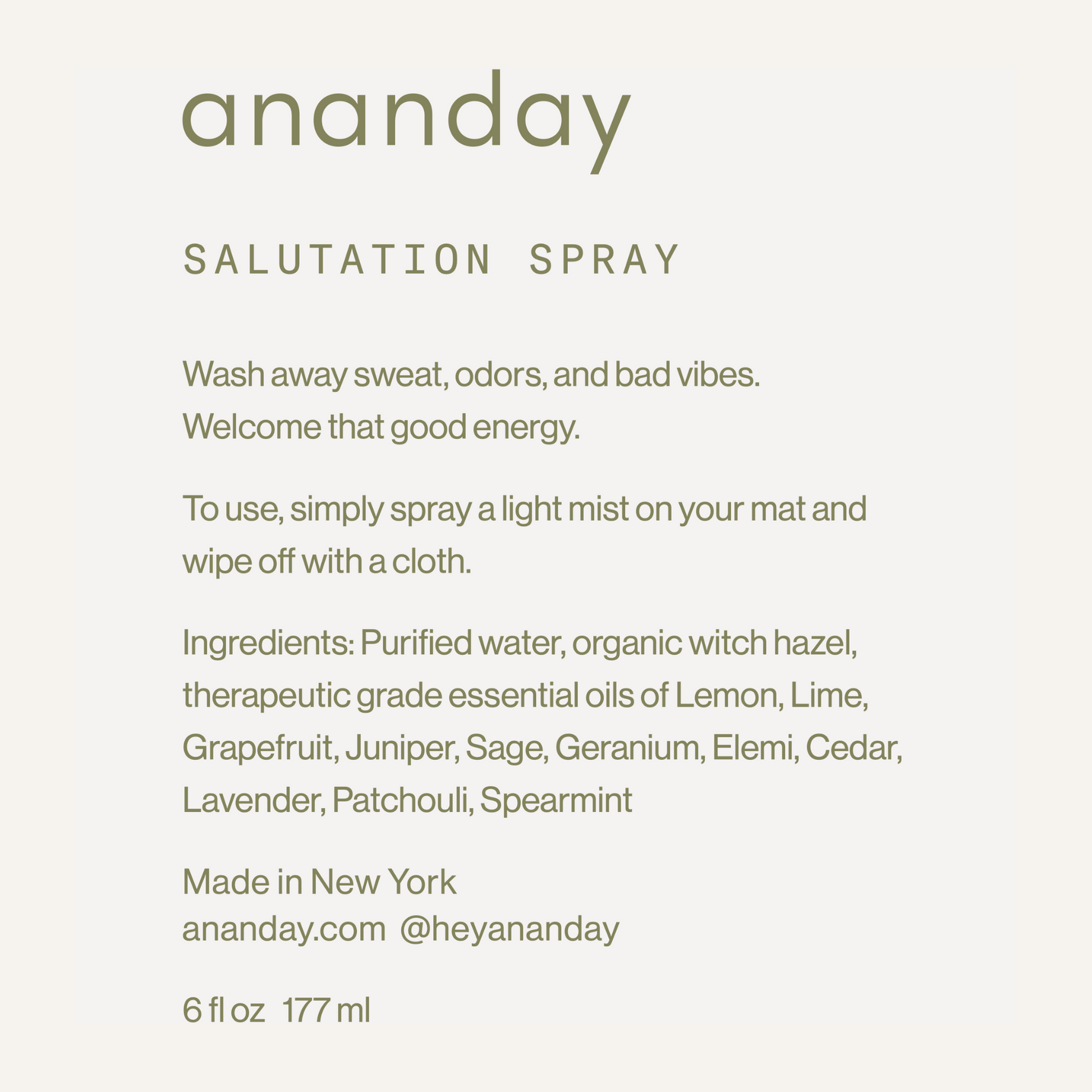 Sage & Citrus Salutation Yoga Mat Spray