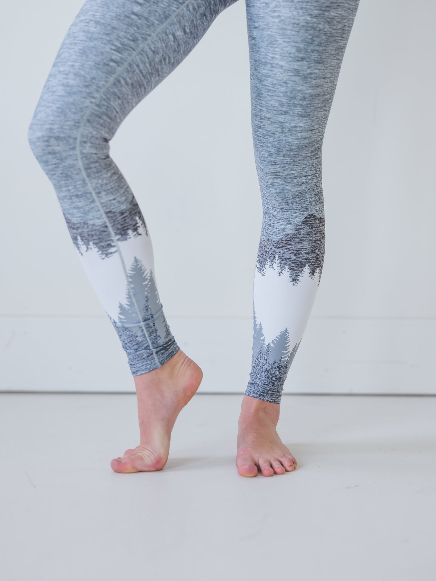 Ash Grey Mountain Yoga Pants Close Up