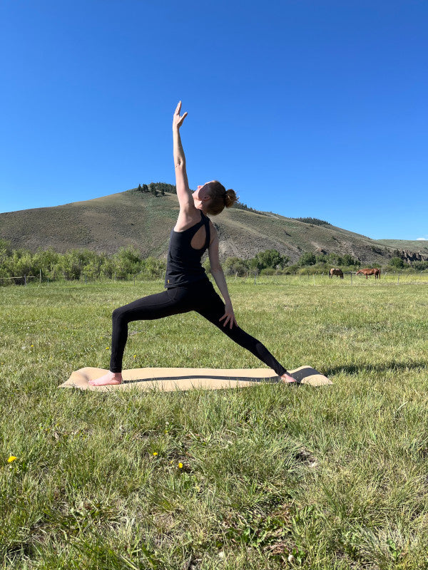 Asivana Yoga Flux Cork Yoga Mat Outside Flow Asivana Hero Katie Exalted Warrior Reverse Warrior